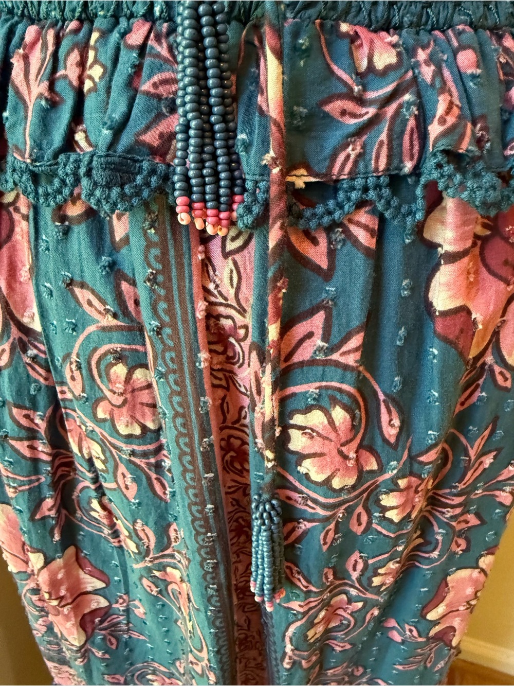 Farm Rio Bohemian Floral Maxi Dress in Teal and Pink - Picture 5 of 9